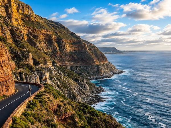 Coastal Cliff Road at Golden Hour