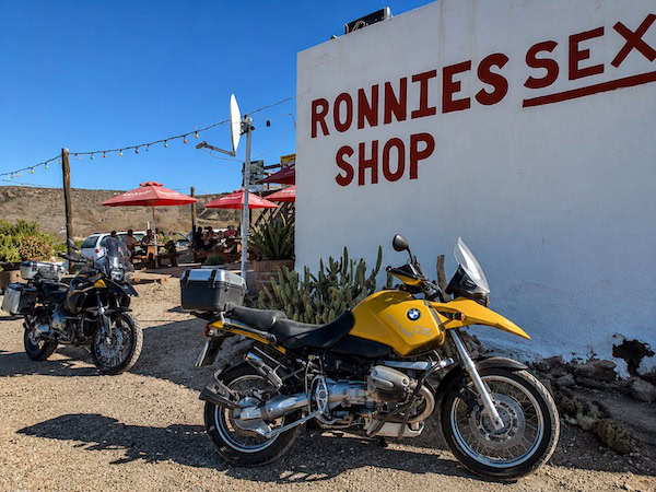Desert Biker Stop at Ronnie’s Shop
